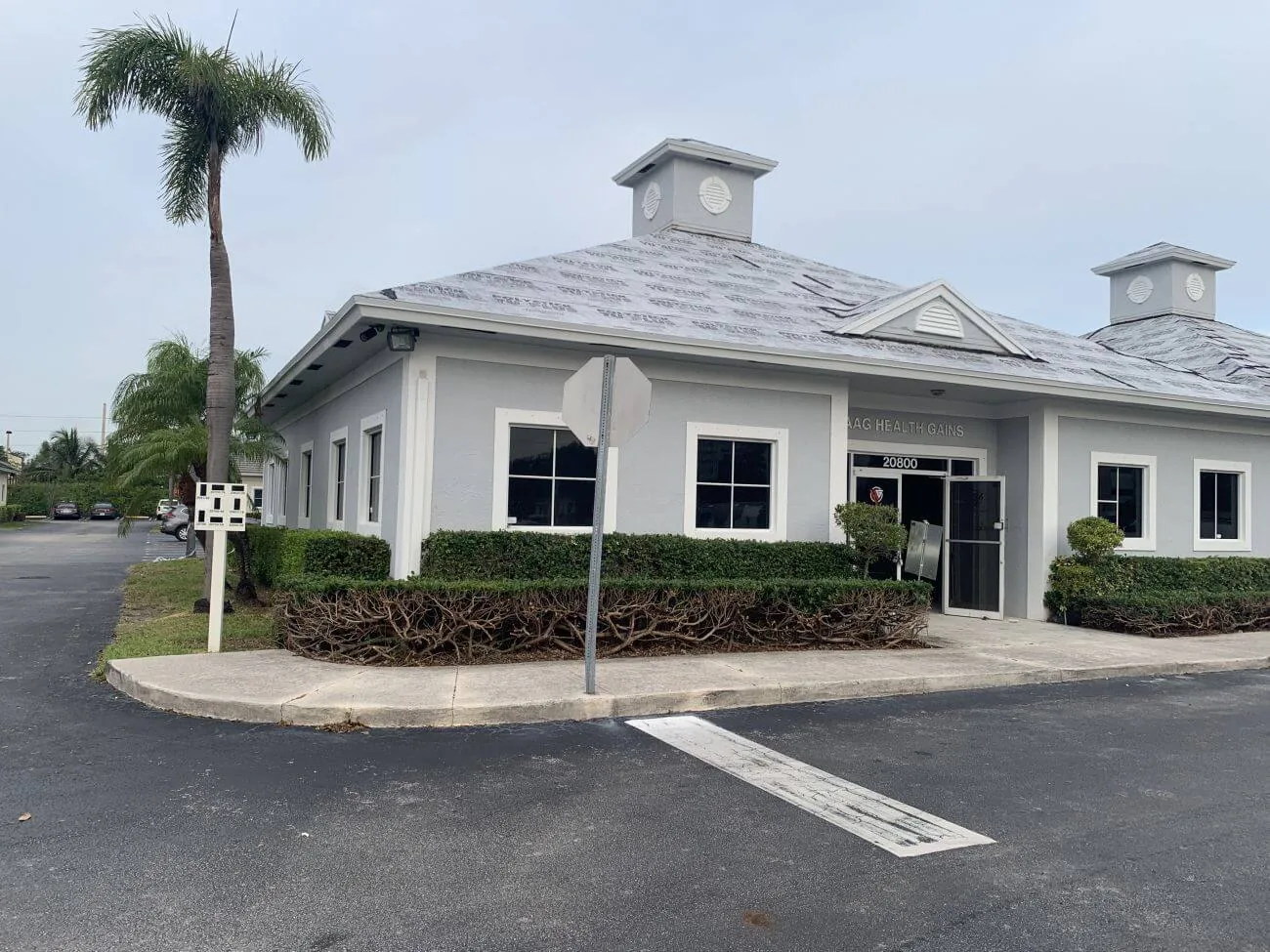 Commercial building mid-renovation with new openings