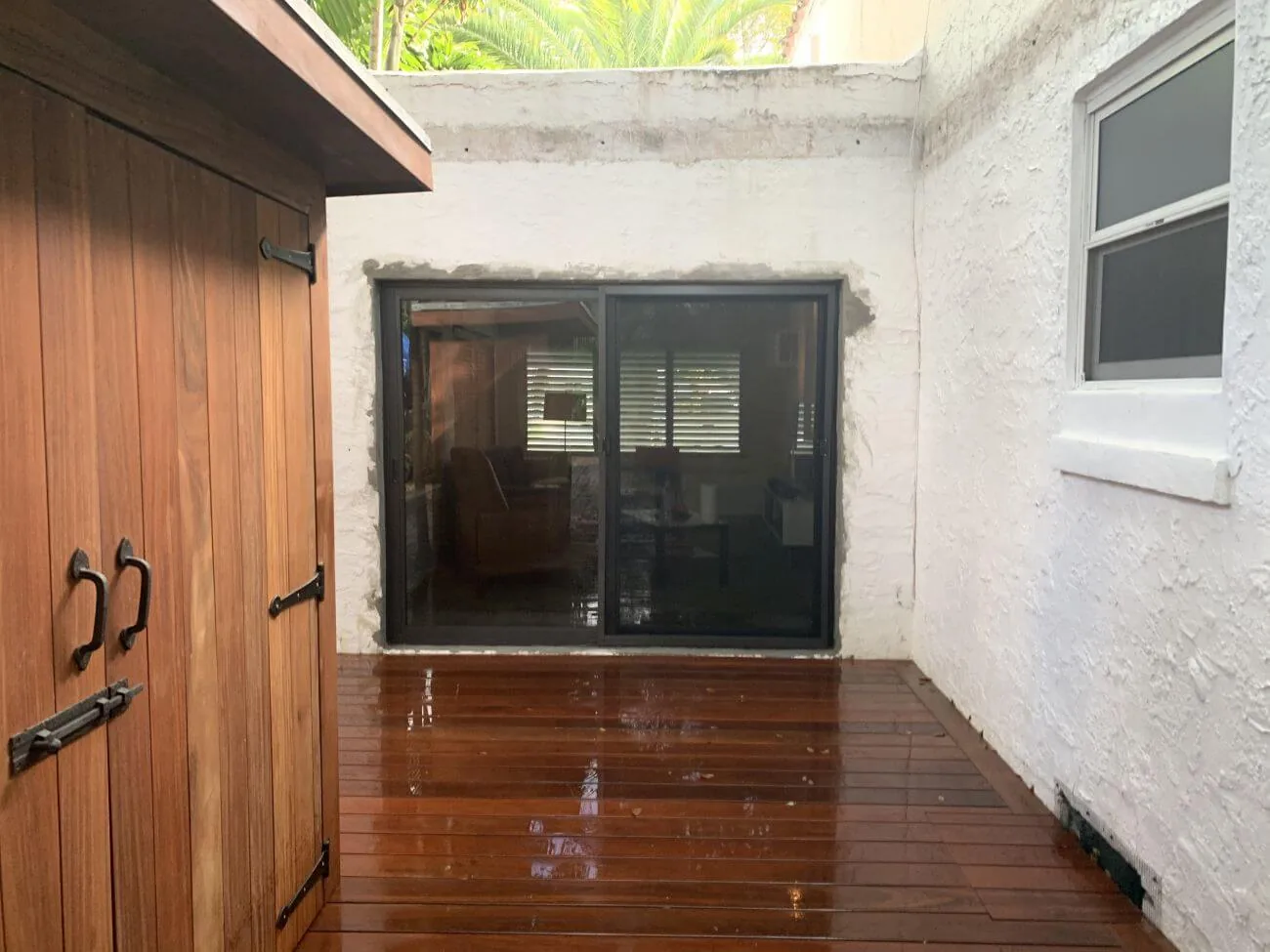 New impact sliding glass door after installation