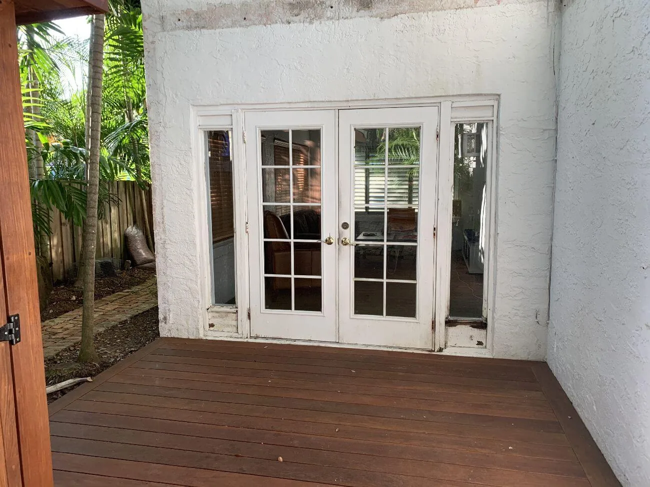 Original French doors before replacement