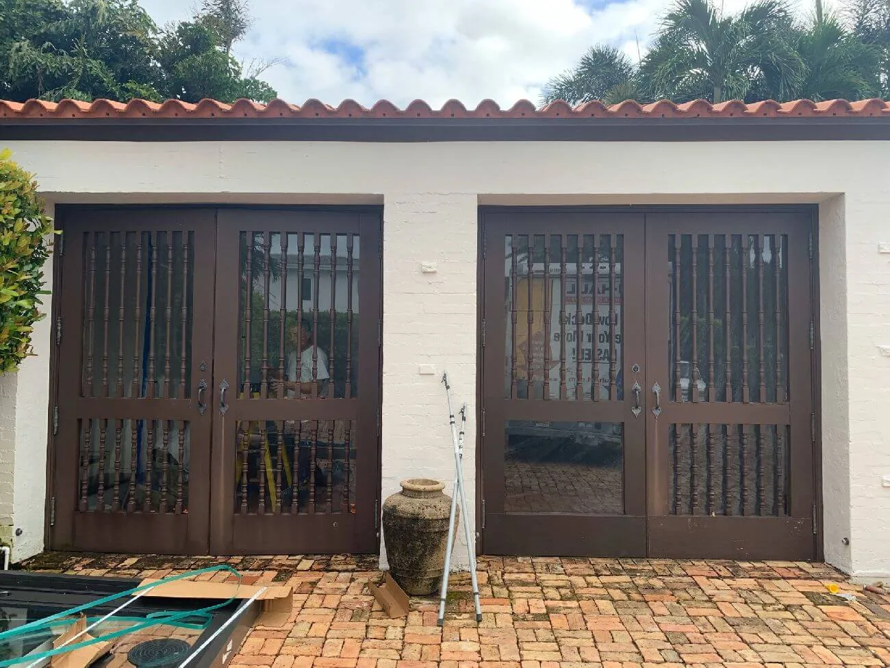 Decorative impact entry doors installed